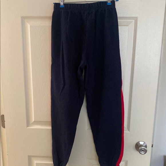 Brandy Melville Blue and Red Joggers with Tapered Ankle - Picture 4 of 7